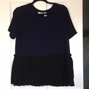 Halogen blue and black short sleeve top